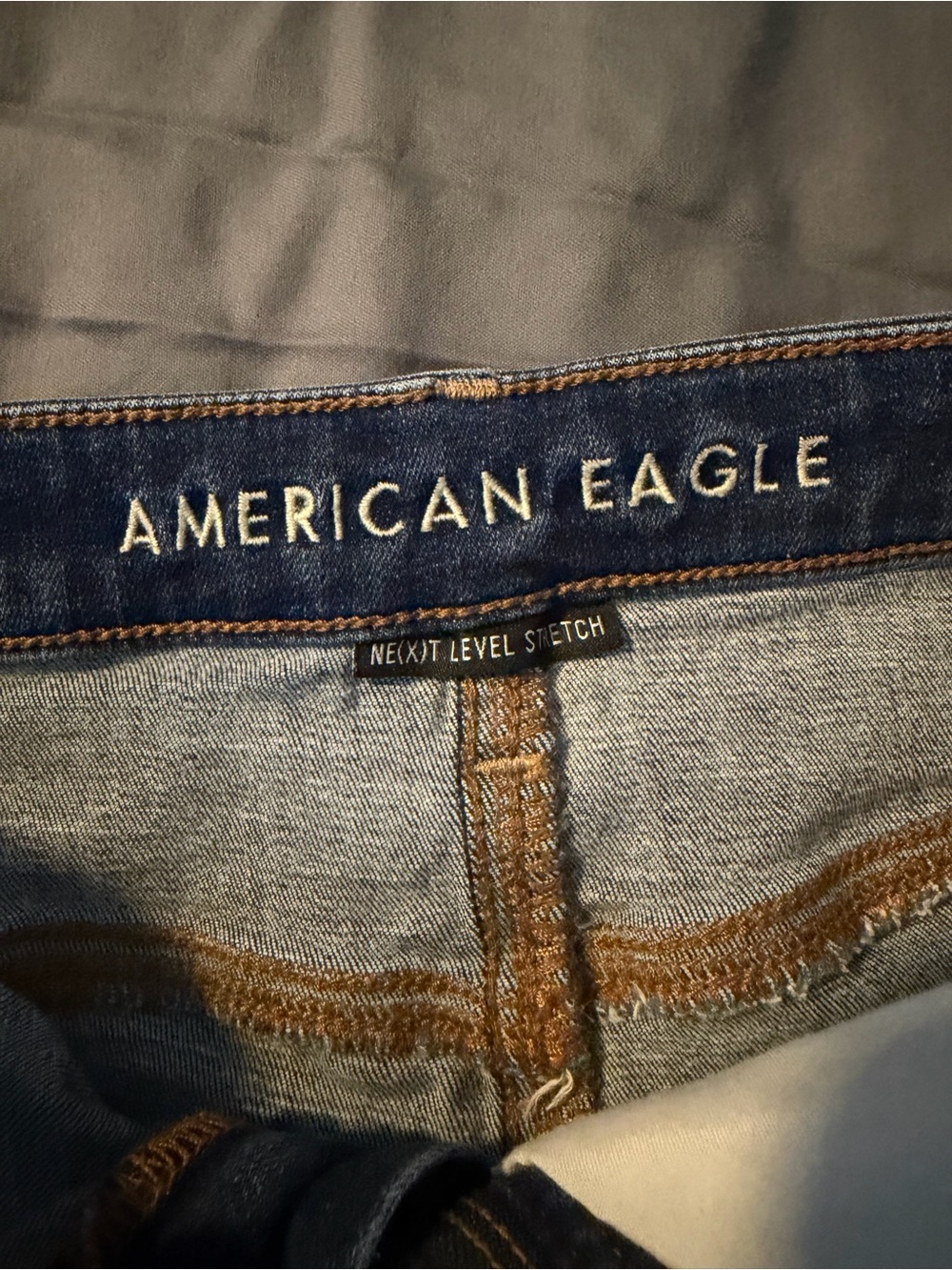 American Eagle Outfitters Dark Blue Distressed Denim Cutoff Shorts - Picture 6 of 6